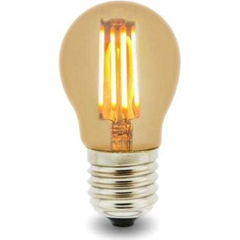 IluminaShop - Bombilla LED Filamento E27 G45 4W Ambar  Blanco Calido 2300K (1/2)