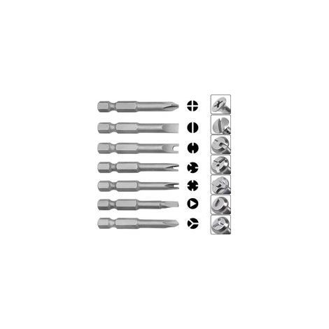 Lot de 13 embouts de tournevis spéciaux en acier magnétique hexagonaux 1/4", cruciformes, en U, en Y, à trois points (1/4)