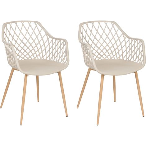 Set of 2 Dining Chairs NASHUA Beige