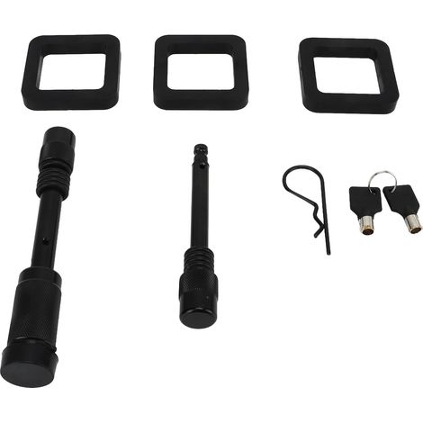 Goupille de verrouillage d'attelage de remorque 5/8 po 9/16 po avec 3 coussinets d'échappement, surface peinte en noir, pour VR, camionnette, camping-car et véhicule de chantier. (1/5)