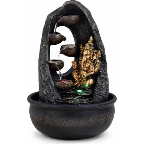 Fontaine d’Intérieur avec Lumière LED Colorée – Décoration Feng Shui Zen - Fontaine de Table Bureau Chambre Salon - Circuit fermé – Cadeau Porte-Bonheur – H 40cm (1/5)