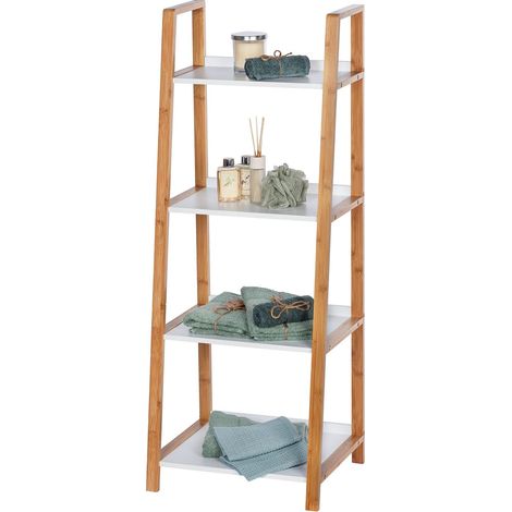 Etagère de salle de bain 4 niveaux en bambou FINJA (1/4)
