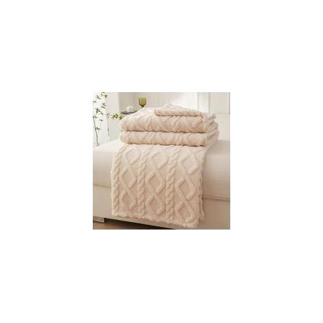 Couverture , Plaid Couverture Lit Douillette, Plaid Canapéen Flanelle Chaude pour Toutes Les Saisons (Blanc, 150 x 200CM) (1/5)