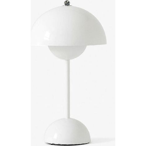 Lampe de table LED en forme de bouton de fleur, veilleuse, lampe de table champignon, style nordique, chevet, bureau, décoration simple, chambre moderne, prise européenne, blanche (1/4)