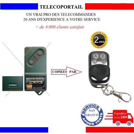 TELECOMMANDE ADYX JA 400 - TELECOMMANDE COPIEUSE CASALI ADYX JA400 TM433 , JA401 TM433 433,92 Mhz - BIP PORTAIL