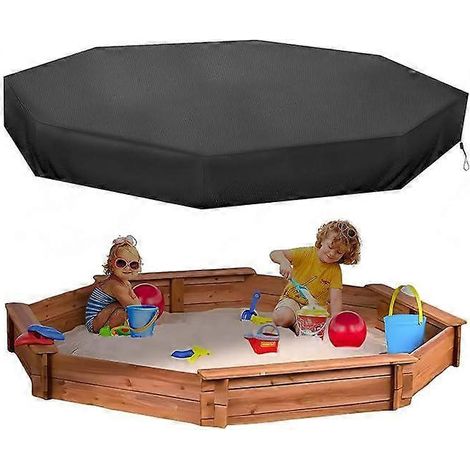 Housse pour bac à sable octogonal, housse pour bac à sable octogonal d'extérieur, tissu Oxford 420D imperméable, coupe-vent et anti-poussière (1/5)