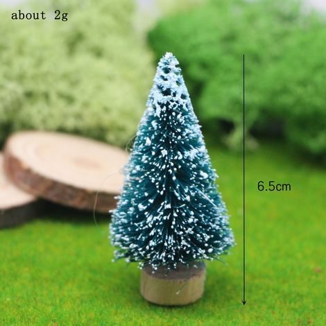 Set mit 10 künstlichen Weihnachtsbaum-Mini-Miniatur-Weihnachtsbaumdekorationen für den Innenbereich (grün, Höhe 6,5 cm)