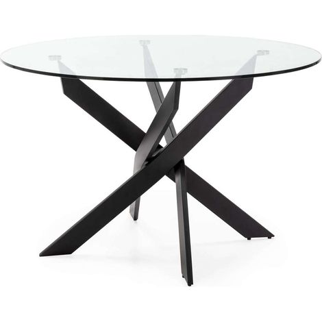 Mesa comedor redonda Rota acabado negro, 120 cm(ancho) 76 cm(alto). (1/3)
