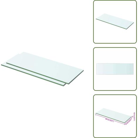 The Living Store Mensole in Vetro Trasparente 2 pz 50x15 cm - Mensola trasparente