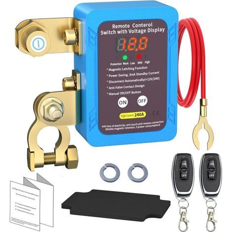 Fern-Batterietrennschalter – 12 V, geeignet für Pkw, Lkw usw. – 1 Stück, elektronisches Display (1/5)
