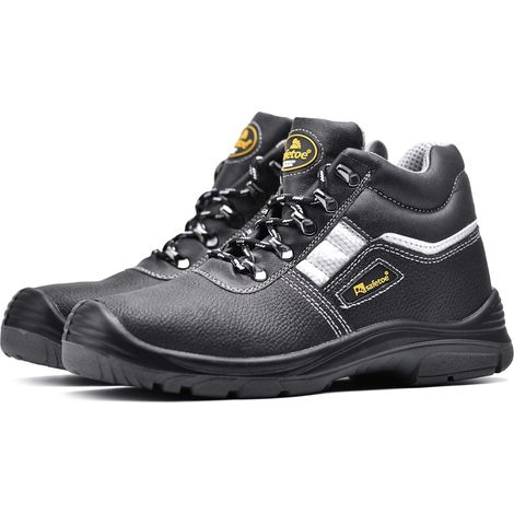 Scarpe antinfortunistiche da uomo - M8350 S1P, stivali protettivi alti e leggeri con puntale in materiale composito, scarpe da ginnastica in pelle antiscivolo (nero, taglia F, 38) (1/2)