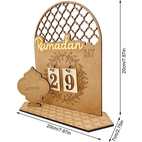Ramadan-Dekorationen: DIY-Countdown-Kalender aus Holz, Eid-Gebetsschmuck, Tischdekoration für Partys und Feiern. (1/5)