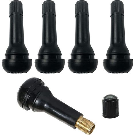 TR414 Black(5pcs) Tire Valves,Auto Valve Cap,Car Tire Valve,Tire Valve Stem Rubber Valve Cap,Snap-in Rubber Valves Rims,for Car,Motorcycle, (1/5)