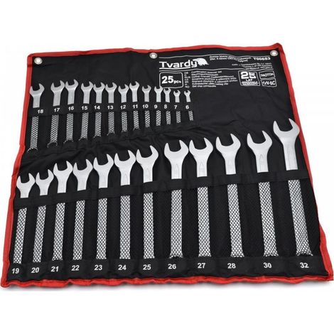 TVARDY Ensemble de 25 clés à molette en acier CRV satin