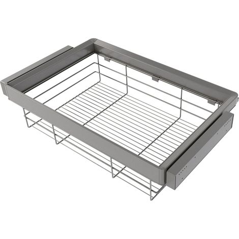 Emuca Satz Schublade und ahmen für Schrank Quartz, mit Softclose-Vollauszug, Modul 80cm, Titanium (1/5)