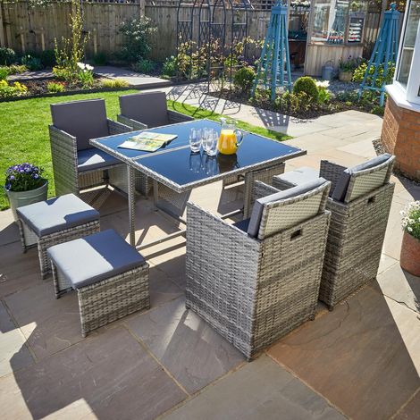 Pebble 9pc Rattan Garden Set (1/5)