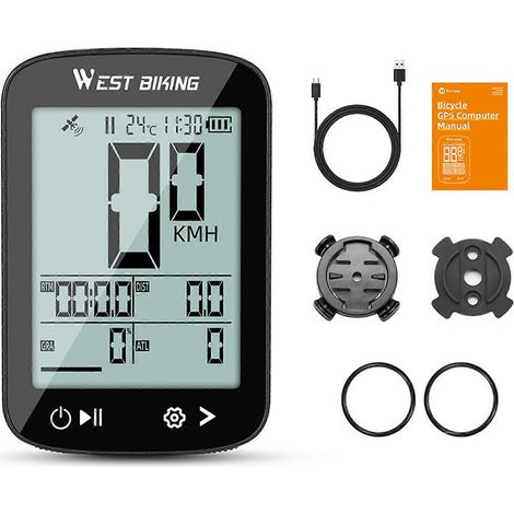 Fahrradcomputer, kabellos, 2,4 Zoll LCD-Display, wiederaufladbar, wasserdicht, GPS-Fahrradcomputer