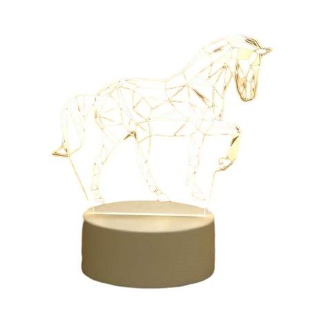 Veilleuse LED 3D en forme de cheval blanc, charmante, pour chambre à coucher, chambre d'enfant, etc. (9,2 x 16 cm)