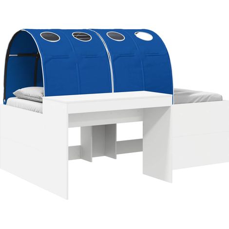 Maison Exclusive - Letto alto per bambini con scrivania Bianco e Blu