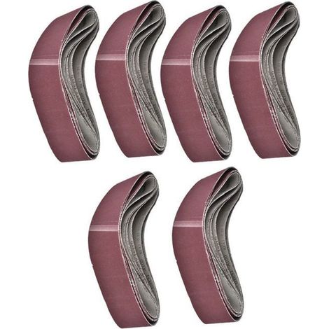 Lot de 6 bandes abrasives 915 x 100 mm – Pour ponceuse à bande – Grains 60/80/100/120/150/180 (1/4)