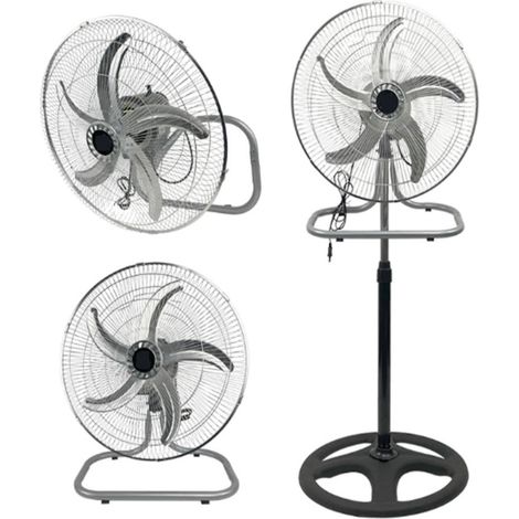 TrAdE Shop Traesio - Ventilatore 3in1 A Piantana Tavolo Muro 50cm 65 Watt Con 5 Pale 3 Velocità 6057002ml -