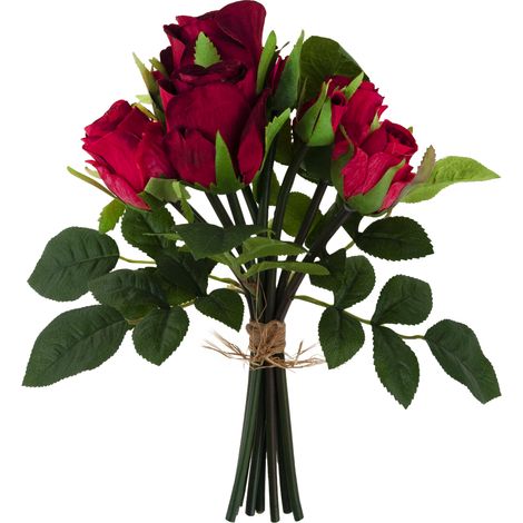 CV26349-7 Strauß roter Samtrosen, dicht, lebensecht, wunderschön, echter Strauß (1/5)