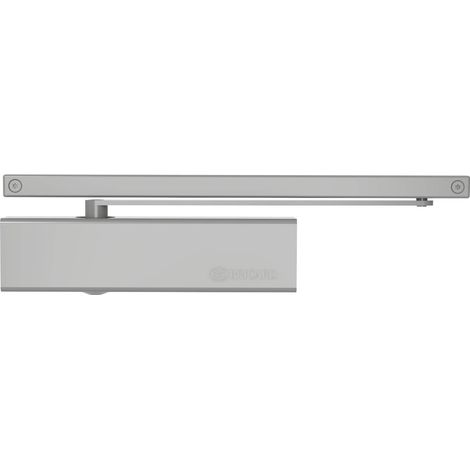 Bricard 6451257 Chiudiporta tecnologia pignone cremagliera eccentrato, forza 1-3 (fino a 60kg), braccio a scorrimento, argento, Force 1 à 3 (1/4)