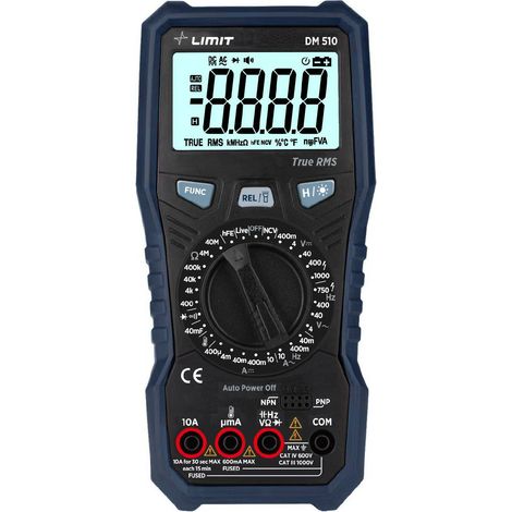 Limit DM 510 Multimètre noir avec écran rétroéclairé