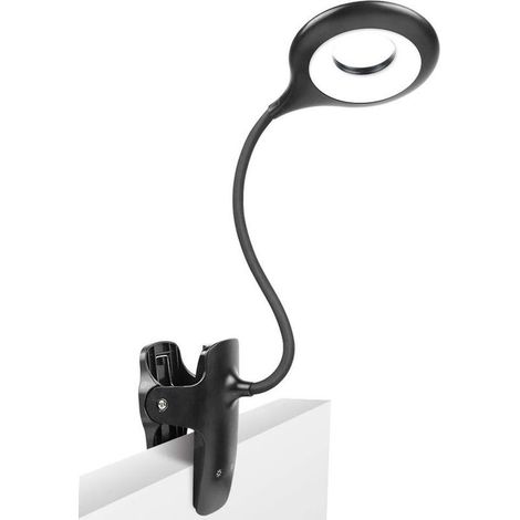 28 Led Lampe de Lecture,9 Réglages Différents Eye Protect Lampe À Pince pour Livre,Lampe de Lecture Rechargeable Usb,Lampe de Bureau À Pince À Commande Tactile Noir (1/5)