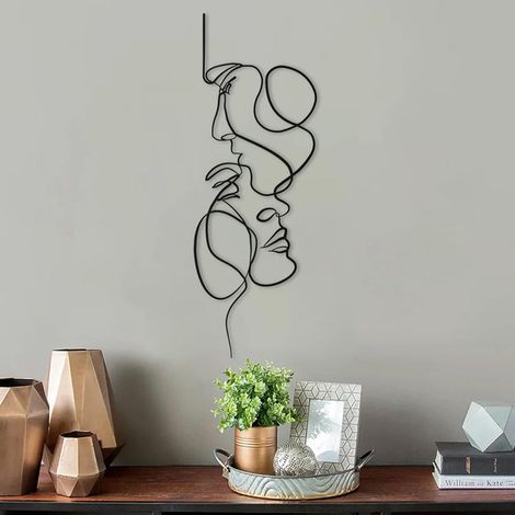 Minimalist Metal Face Wall Art 30 x 10 cm (1/5)