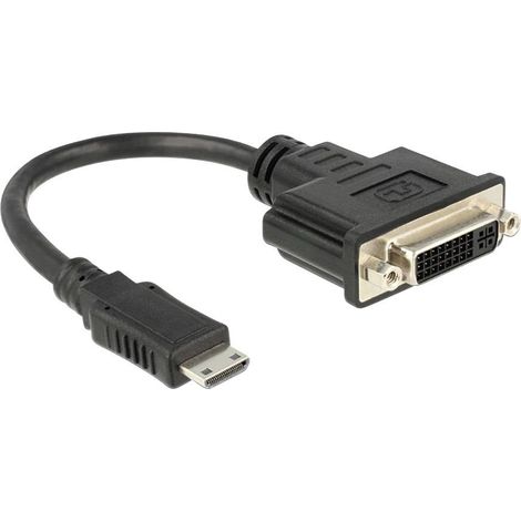 Adaptateur HDMI, DVI Delock 65564 [1x HDMI mâle C mini - 1x DVI femelle 24+5 pôles] 20.00 cm noir