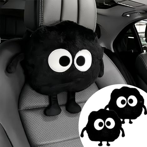 Coussins d'auto, set de 2, avec de jolis elfes à grands yeux, coussin pour la voiture et en voyage, coussin confortable - Coussin doux, confortable, adapté à la voiture, à la maison et au bureau (1/4)