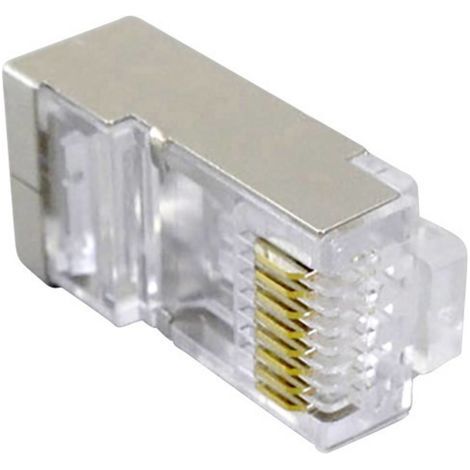 Fiche modulaire mâle entièrement blindé Cat.5e BKL Electronic 143041 RJ45 mâle, droit transparent 1 pc(s) S580221