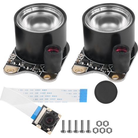 Module caméra 5MP sans distorsion 100° pour Raspberry Pi 4 3B, avec éclairage intégré, modèle HBV‑1509B‑100 V11 (1/5)