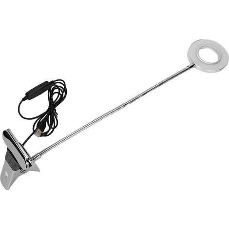 Lampe de bureau USB rechargeable à intensité réglable, liseuse à pince pour étude, protection des yeux. (1/5)