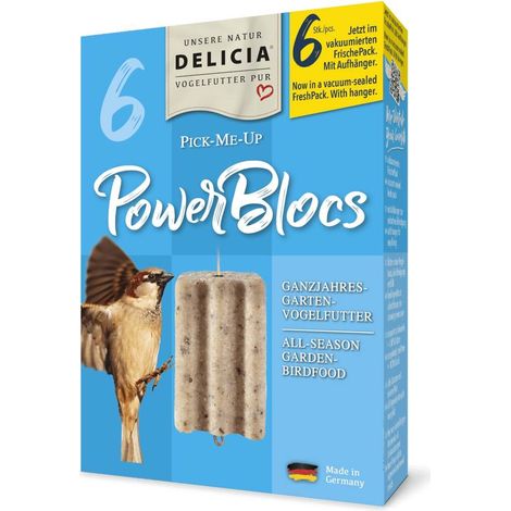 DELICIA® PICK-ME-UP PowerBlocs Nourriture pour oiseaux toute l'année Jardin Moineau friquet