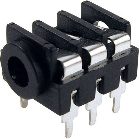 Jack 3.5 mm embase femelle horizontale Cliff FCR1295 Nombre de pôles: 3 stéréo noir 1 pc(s) (1/3)
