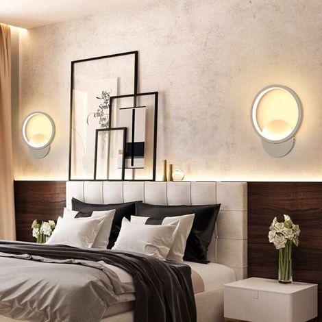 Applique Murale Interieur Led 13w Lampe Murale Ronde Blanc Chaud 3000k Moderne Pour Chambre Salon Escalier Couloir Ac 220v (1/5)