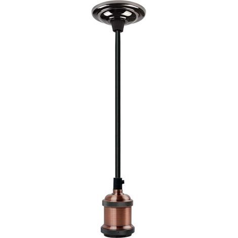 Douille E27, E27 Lustre Suspension Culot de Lampe, Avec fil tressé de 1 m, pour E27 Ampoule, Edison Retro Suspension Lampe, pour Restaurant, Salon, Chambre, Cuisine (Rouge) (1/5)