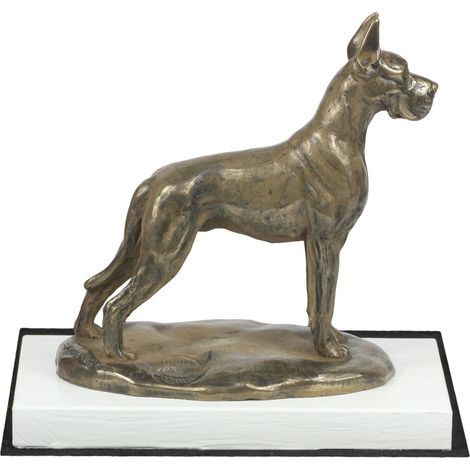 Gran Danés I - estatuilla de perro, figura sobre una base blanca, trofeo para una exposición canina de Art-Dog (1/5)