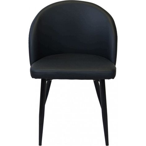 Sedia poltrona da interno con struttura in metallo e seduta morbida rivestita in ecopelle Call Me Large - Black (1/5)