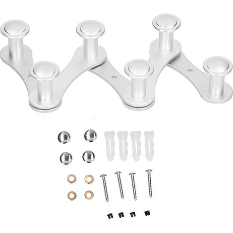 Crochet Murale Réglable - Porte-Manteaux Pliable en Aluminium et PP - Pour Porte Salle de Bain Séjour Cuisine - 1 Pièce (1/5)