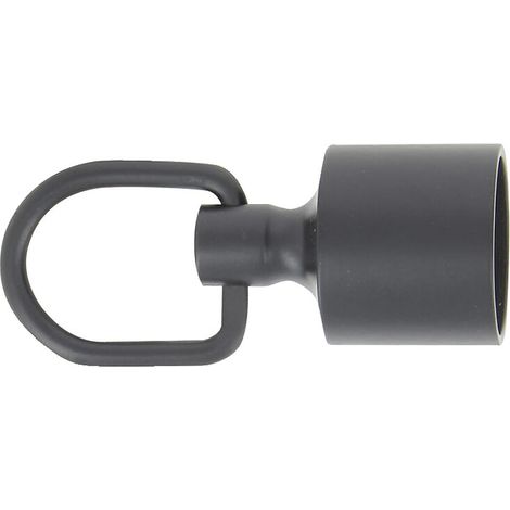 Embouts d'extrémité avec anneau pour corde rampe – Laiton noir mat – Longueur 88 mm – Diamètre 34 mm – Livré avec vis M6 – Cadap