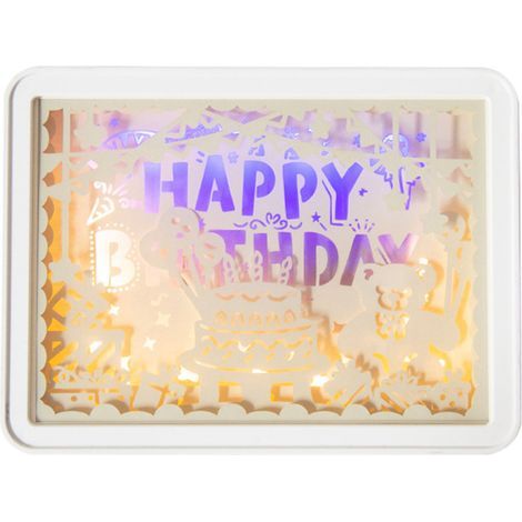 3D-Lichtkasten aus Papierausschnitten – Weiches und warmes Licht, USB-/Batteriebetrieben, Romantische Lampe für Schlafzimmer, Büro oder Party, Modell 4 (Manueller Schalter) (1/5)