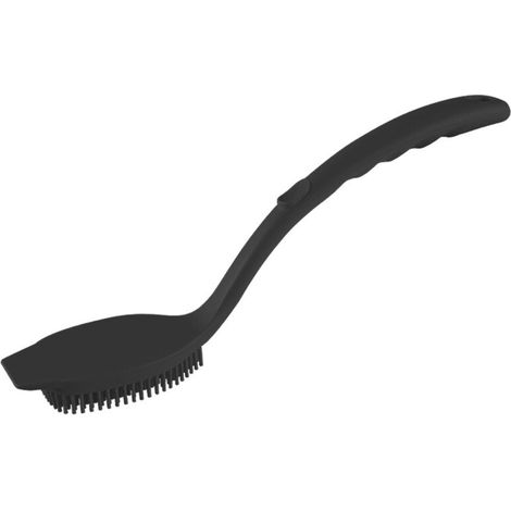Brosse à vaisselle en silicone - Brosse à vaisselle - Brosse à vaisselle - Brosse à récurer - Brosse à wok - Brosse à récurer - Pour la cuisine, la maison, le barbecue - Noir, (1/5)