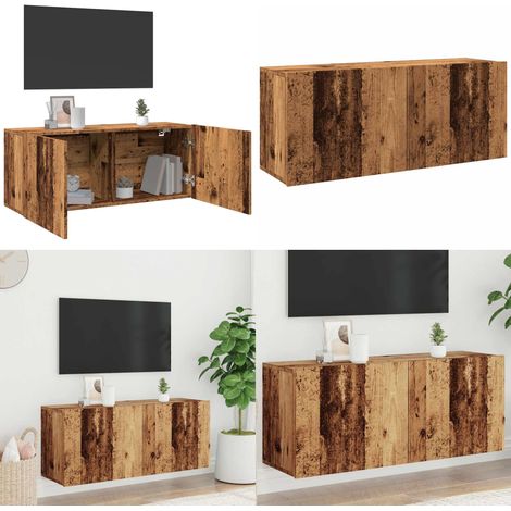 vidaXL TV-Wandschrank Altholz-Optik 100x30x41 cm