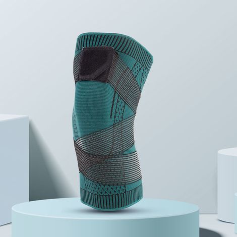 Genouillère de sport respirante en nylon, sangle ajustable, protection fitness basketball football running, équipement de protection pour les genoux (1/2)