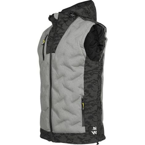 Doudoune de Travail Sans Manches Barres - Taille S - Gris Chiné - Résistant et Confortable - D-Work (1/5)