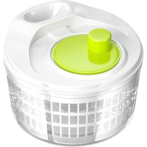 Essoreuse à salade - 3 L - Manivelle - Transparent - Compatible lave-vaisselle (1/4)