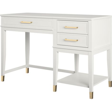 WesterleighBureau avec plateau élévateur en mélaminé blanc (1/5)